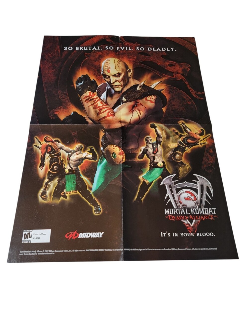 2002 Mortal Kombat Deadly Alliance Dr Muto 2 Sided Promo Poster 20.5" HTF